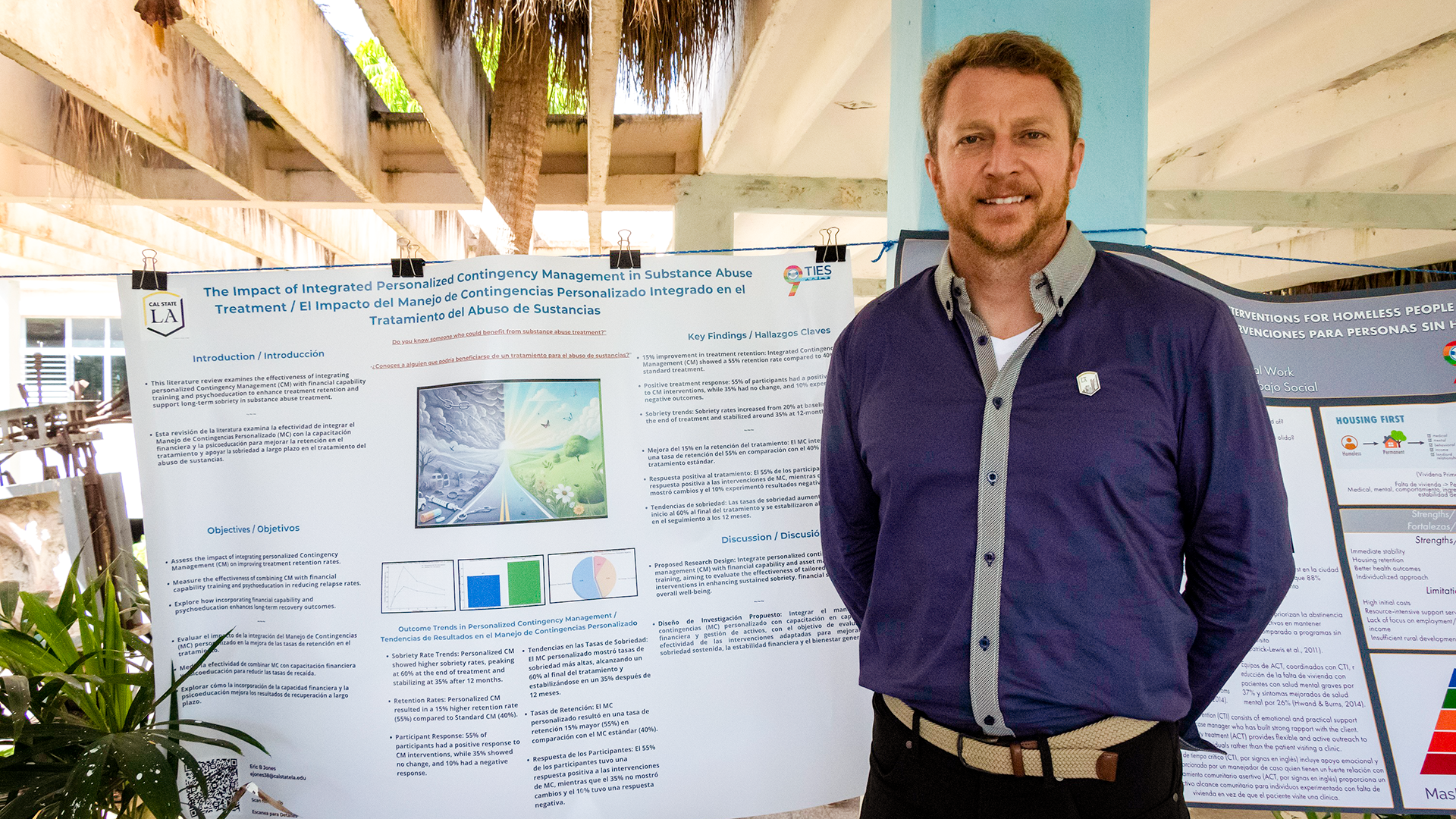 Student Eric Jones Presenting his Poster at Cuba TIES Student Forum 